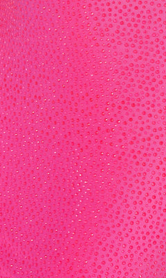 Close-up of a pink textured surface with shiny, evenly spaced dots—echoing the elegant shimmer on the Strappy-Back Long Beaded Ellie Wilde Formal Gown.