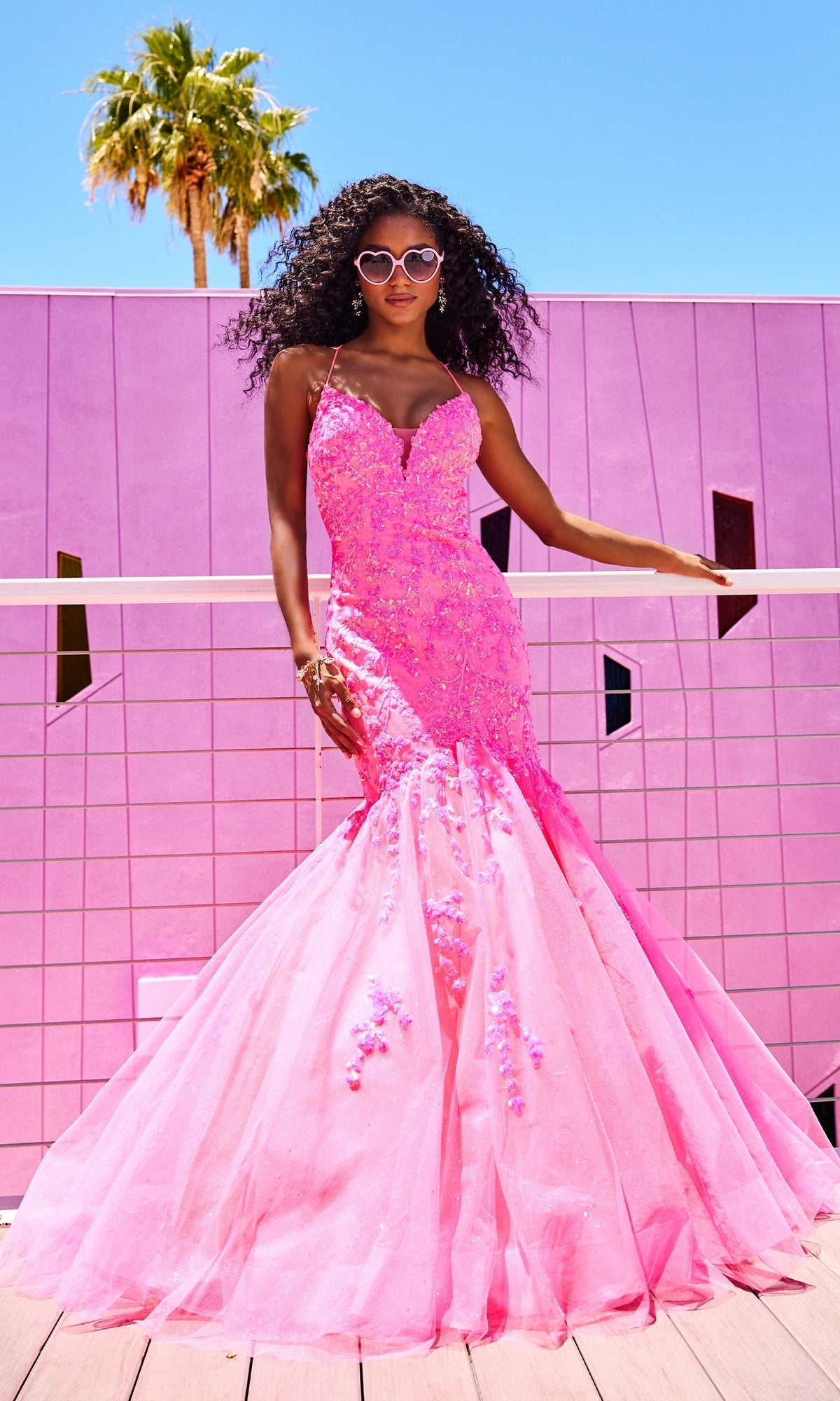Glitter-Tulle Ellie Wilde Long Mermaid Prom Gown PromGirl Glitter-Tulle Ellie Wilde Long Mermaid Prom Gown PromGirl