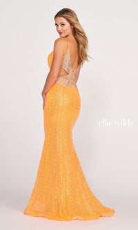 Butterfly Back Ellie Wilde Sequin Gown EW34088