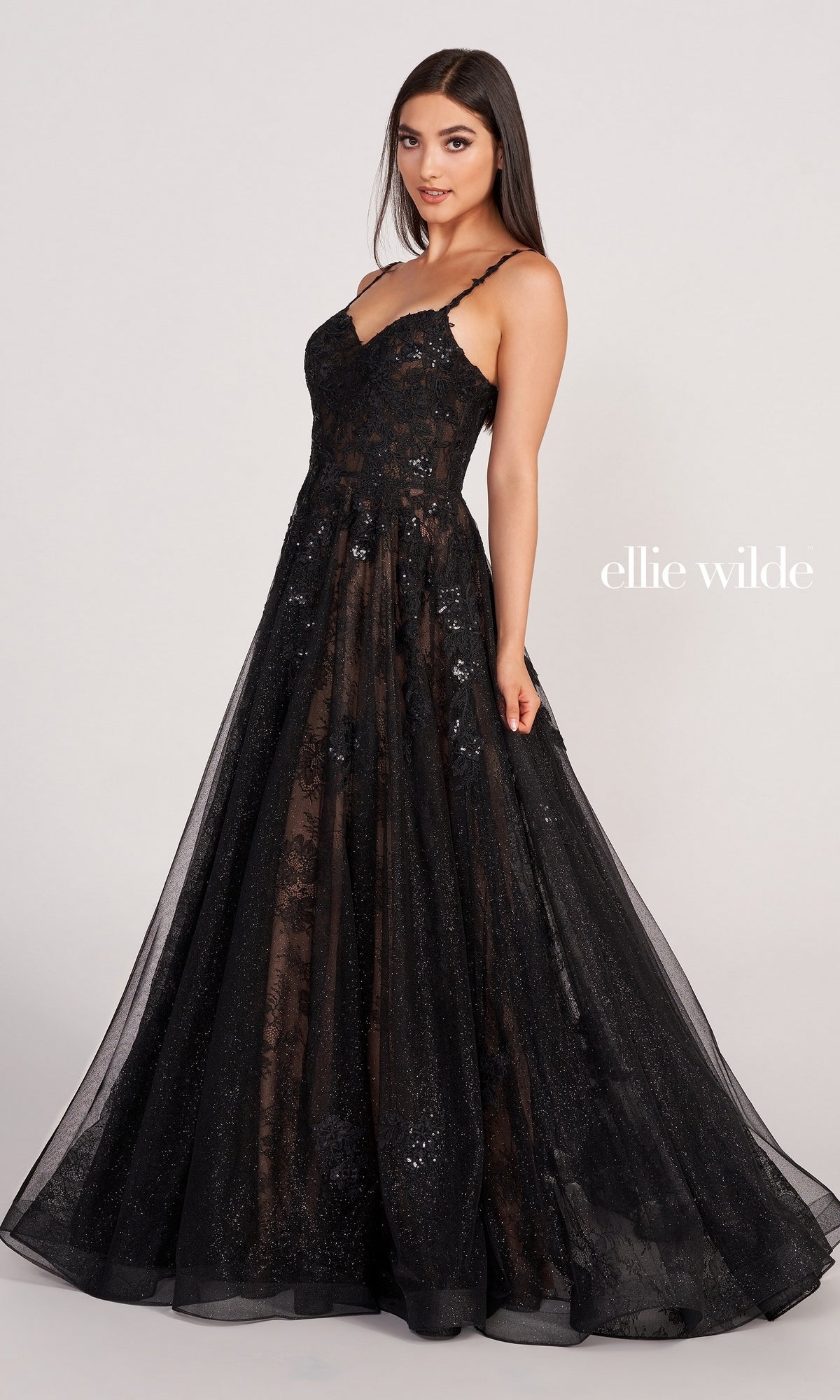 Ellie Wilde Glitter Grad Dress EW119001