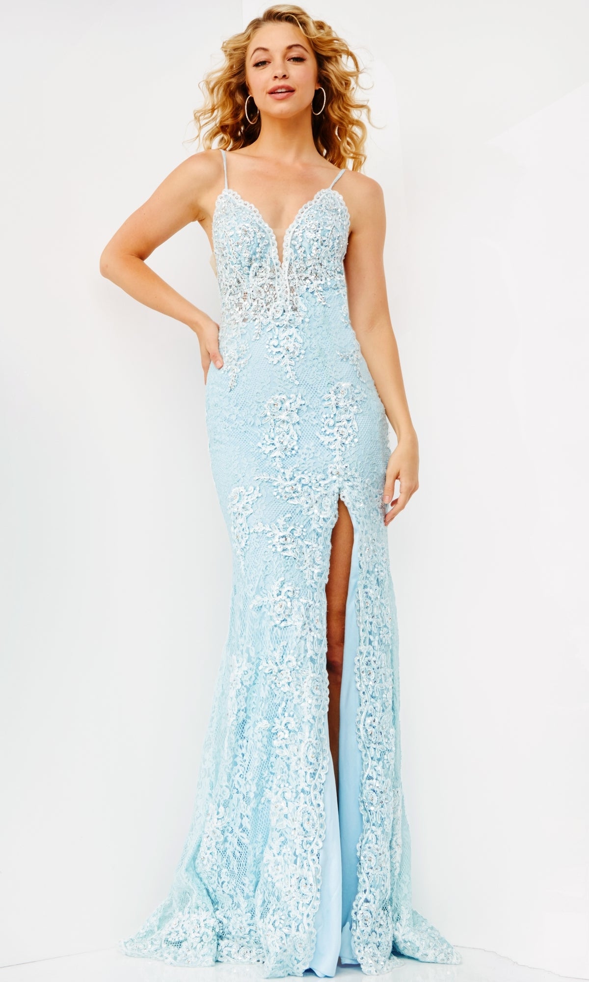 Embroidered-Lace JVN By Jovani Prom Dress 00864