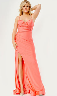 Coral Pink Plus-Size Prom Dress from JVN by Jovani