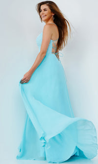 Light Blue Chiffon Prom Dress from JVN by Jovani