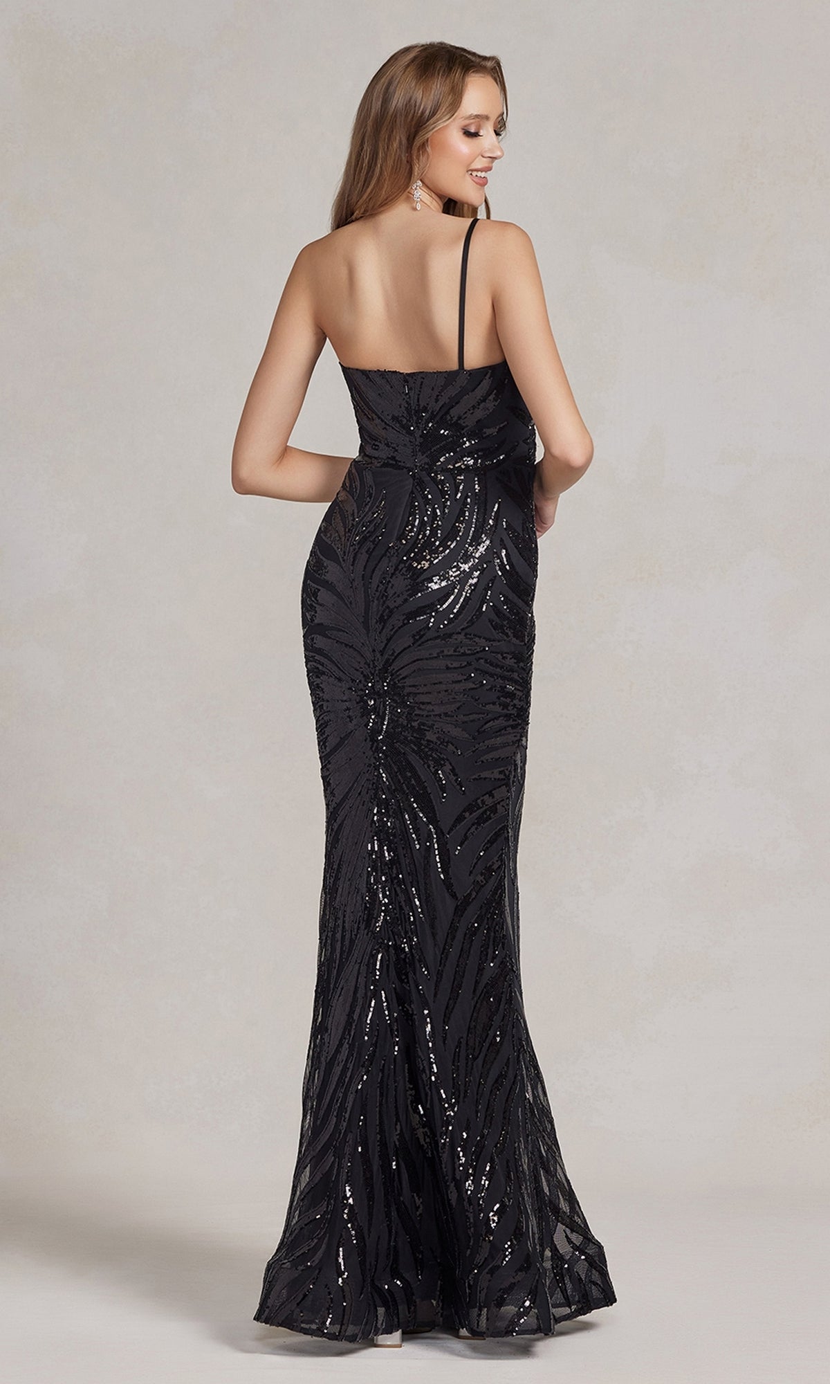 One-Shoulder Long Sequin Formal Dress