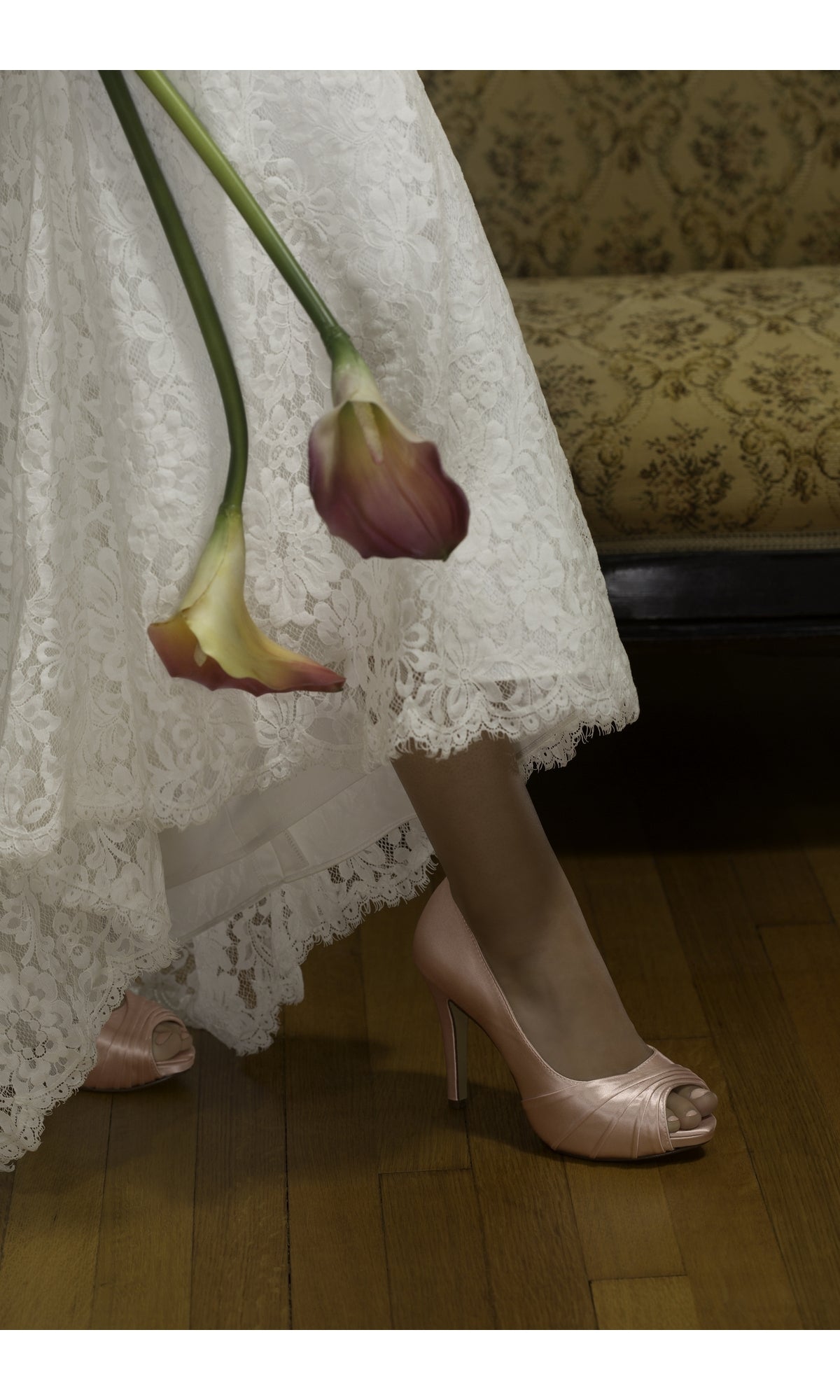 White Peep Toe Pump Prom Shoes 51716