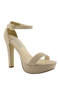 Touch Ups-Beige Faux Suede Mary Sandal by Touch Ups