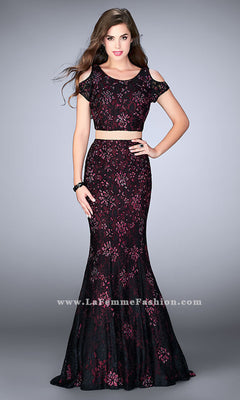 La Femme-Two-Piece La Femme Lace Dress