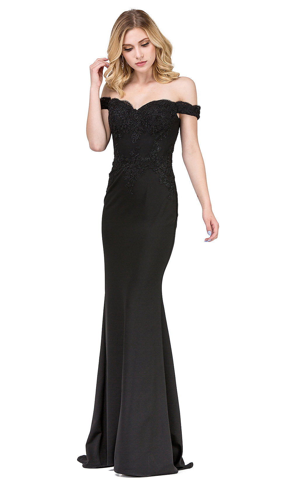 Dancing Queen-Off-the-Shoulder Mermaid Prom Dress with Train