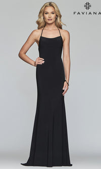 Faviana-Scoop-Neck Open-Back Prom Dress by Faviana