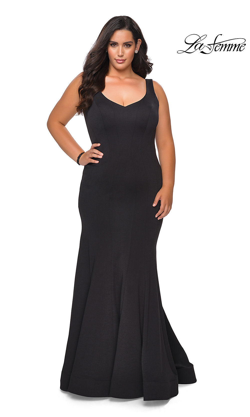Sexy Designer Plus-Size Mermaid Formal Dress -PromGirl Black / 24W