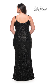 Tight Long Plus-Size Sequin Prom Dress by La Femme