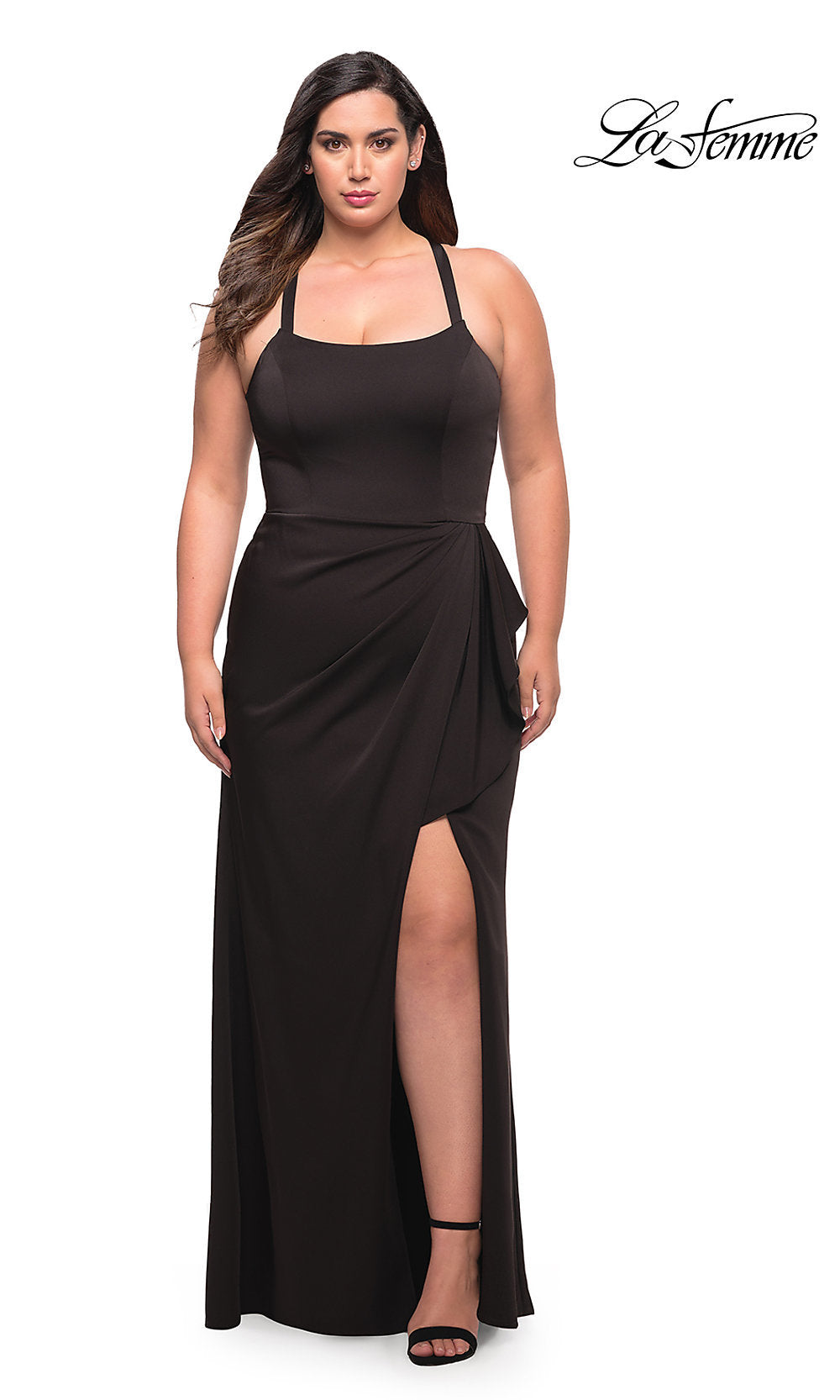 La Femme-Long Formal Plus-Size La Femme Prom Dress