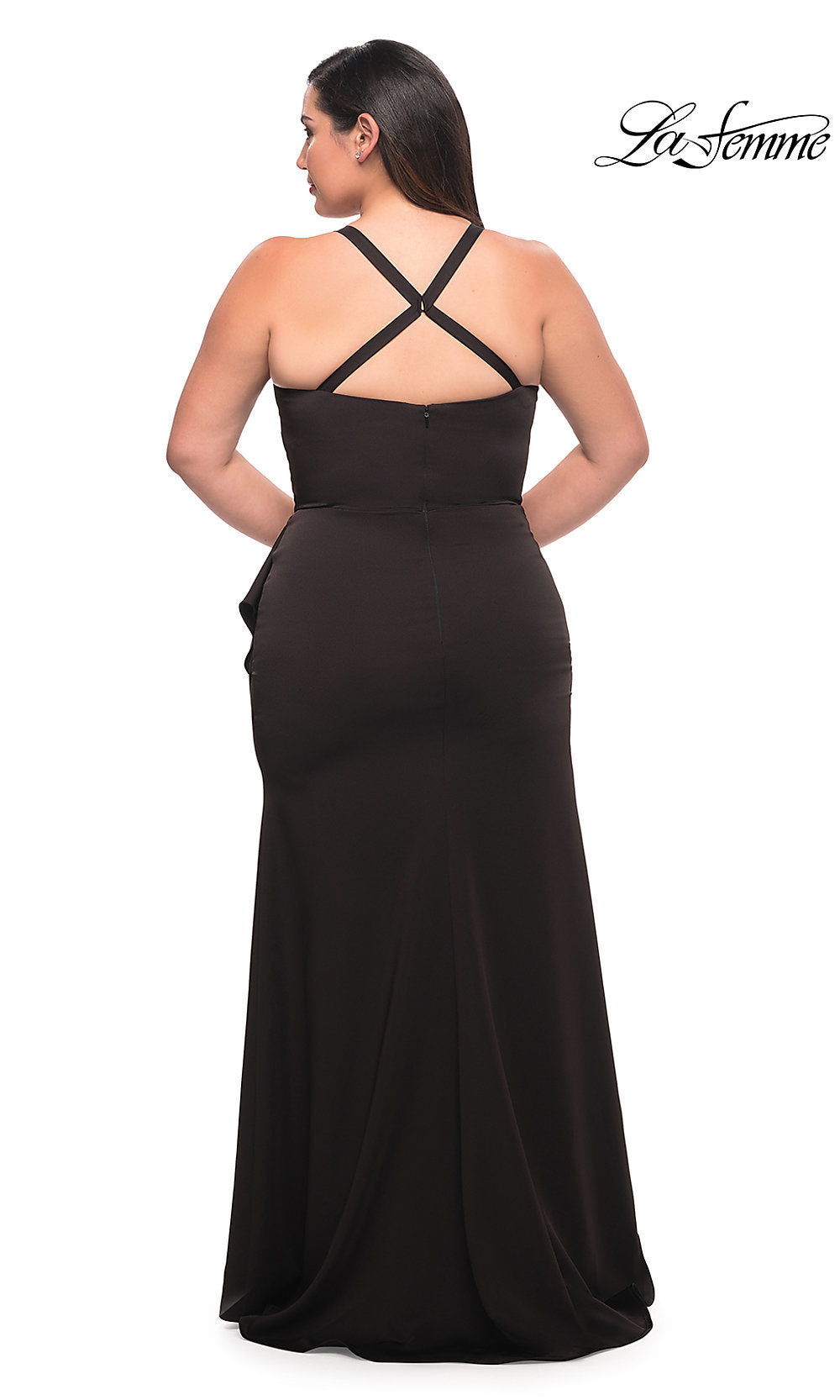 La Femme-Long Formal Plus-Size La Femme Prom Dress