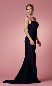 Narianna-Long Prom Dress with Strappy Corset Open Back