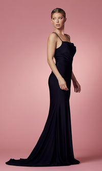 Narianna-Long Prom Dress with Strappy Corset Open Back