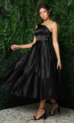 Narianna-One-Shoulder A-Line Midi Party Dress