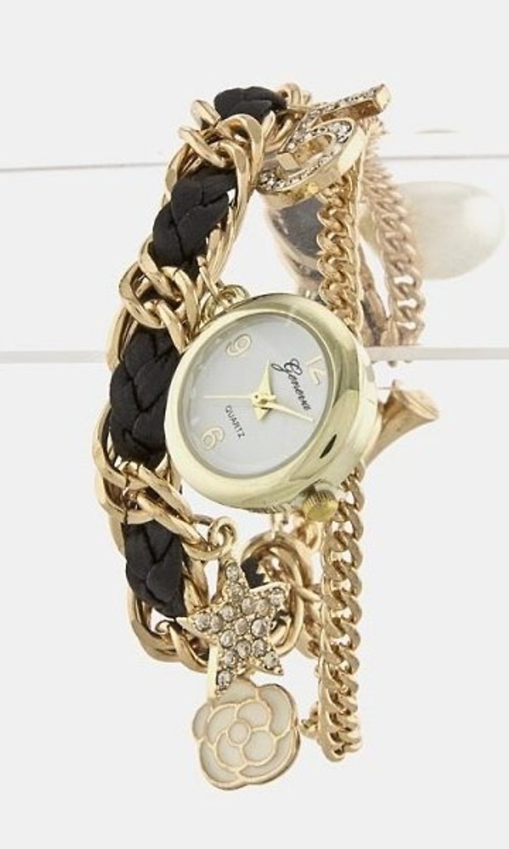 Artini-Rope Chain Charm Bracelet with Watch