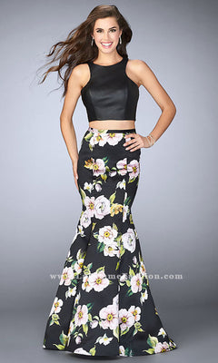 strapless open back dress Corset-Top Two-Piece Long Prom Dress CDS493 Emerald / 2 main image 0
