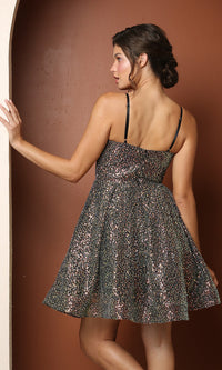 Narianna-Sequin Short Fit-and-Flare Unique Homecoming Dress