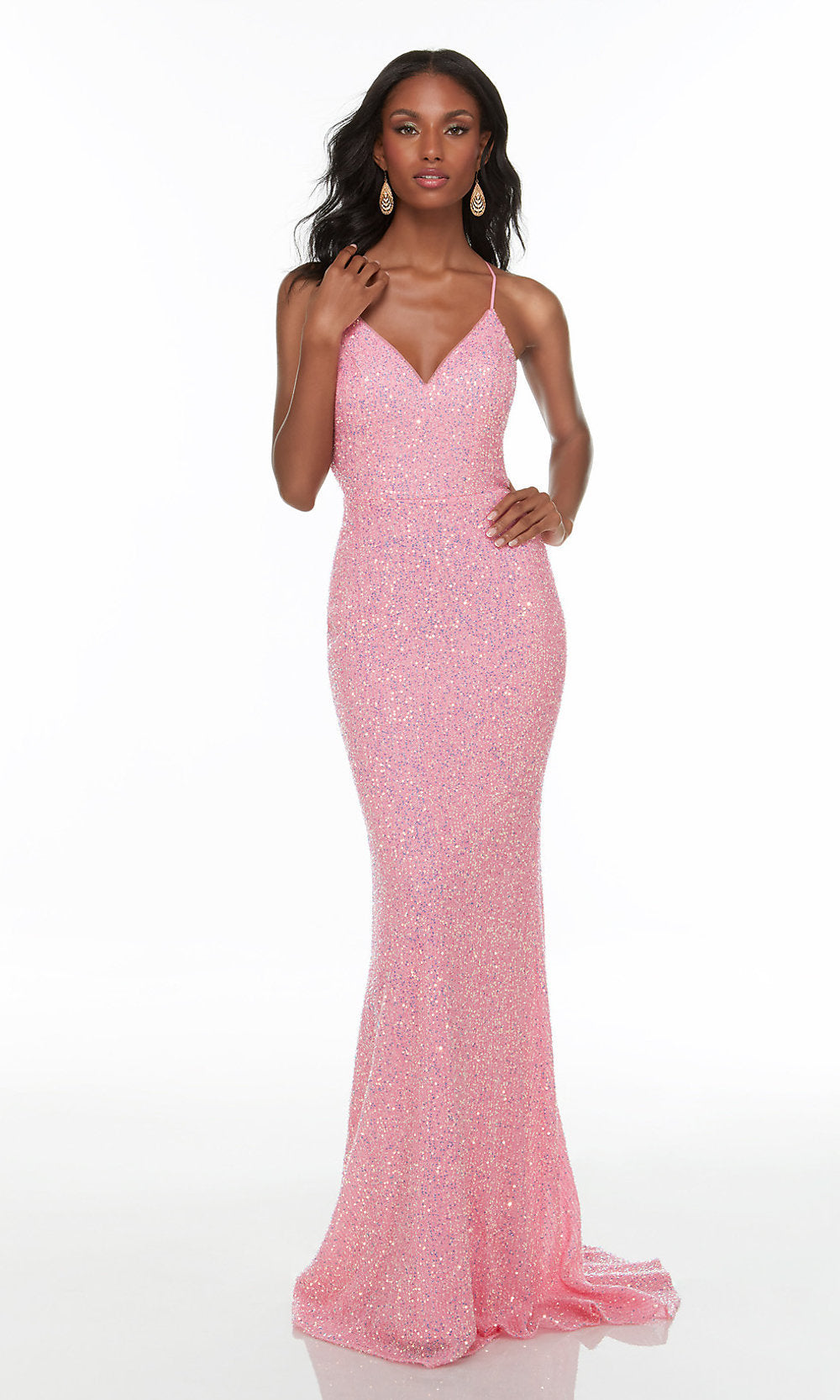 Long Sequin Pastel Prom Dress with - PromGirl