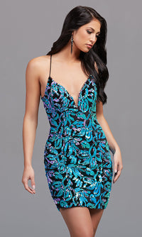 Promgirl Private Label-PromGirl Backless Sequin Short Homecoming Dress