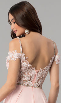 Dancing Queen-Cold-Shoulder Sweetheart Long Chiffon Prom Dress
