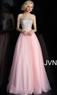 Jovani Pink Long Ball Gown Prom Dress -PromGirl Jovani Pink Long Ball Gown Prom Dress -PromGirl