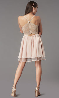 Maniju Private Label-Short Lace-Back Homecoming Party Dress by PromGirl
