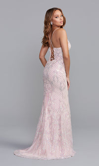 Promgirl Private Label-Corset-Back Long Sequin Prom Dress by PromGirl
