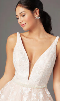 Promgirl Private Label-Long Deep-V-Neck Prom Ball Gown by PromGirl