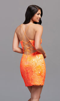 PromGirl Sequined Bright Short Homecoming Dress