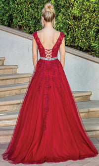 Dancing Queen-Corset-Back Illusion-Sweetheart Long Ball Gown