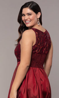Miss Kim Simply Label-High-Low Sequin-Bodice Plus-Size Prom Dress by Simply
