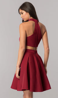 Sherri Hill-A-Line Short Homecoming Dress with High Neck