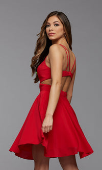 PromGirl Cut-Out Open-Back Short Prom Dress