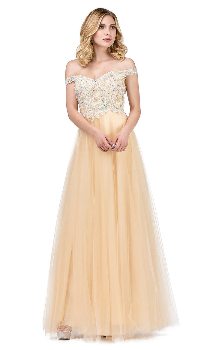Off-Shoulder Sweetheart Formal Dress with Beading