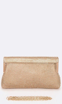 Mesh Soft Clutch Bag with Crystals