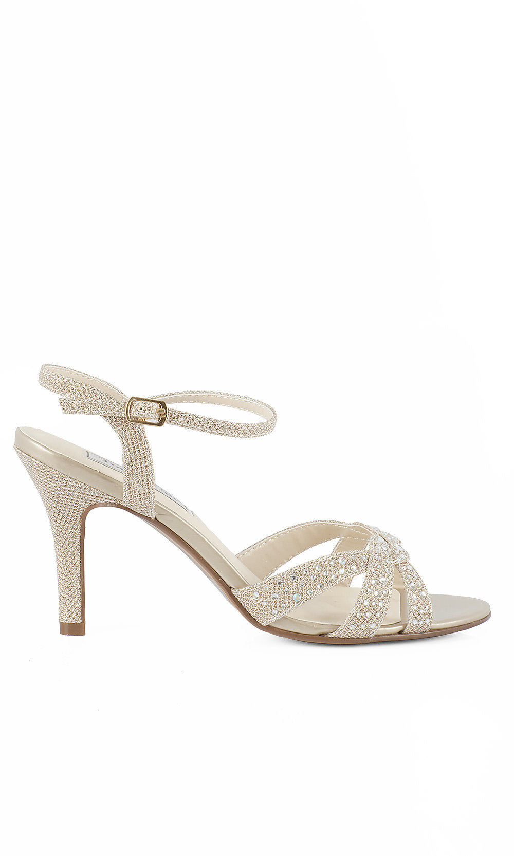 Open Toe Gold Prom Shoes with 2 5/8in Heel 4185 Champagne / 10W Open Toe Gold Prom Shoes with 2 5/8in Heel 4185 Champagne / 10W