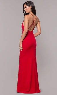 Open-Back Long V-Neck Prom Dress by Simply