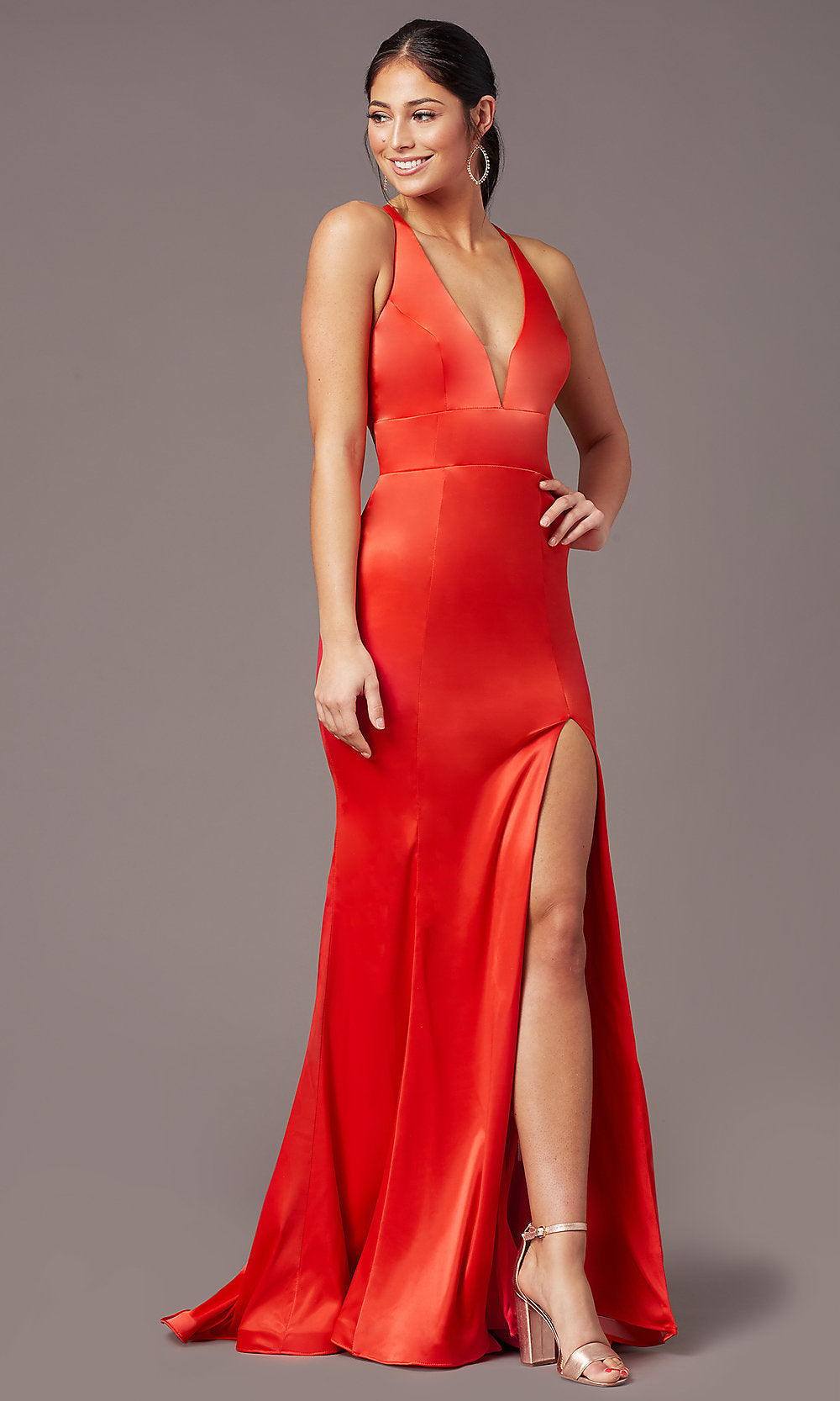 Strappy-Open-Back Long Prom Dress by PromGirl