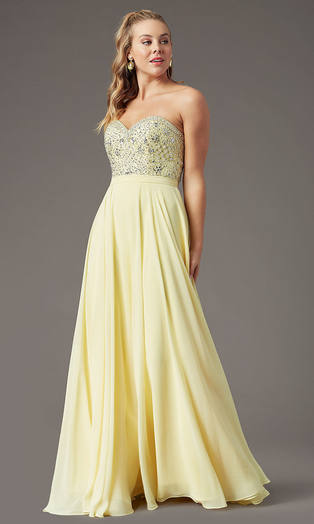 Embellished-Bodice Long Prom Dress - PromGirl