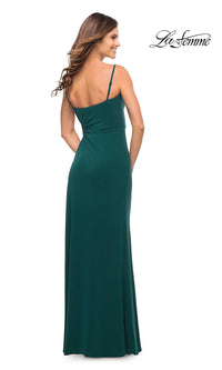 La Femme Long Prom Dress with Side Cut Out
