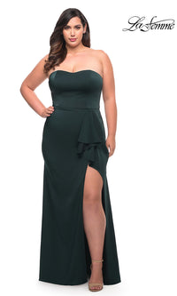 Strapless Long Plus-Size La Femme Prom Dress