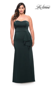 Strapless Long Plus-Size La Femme Prom Dress