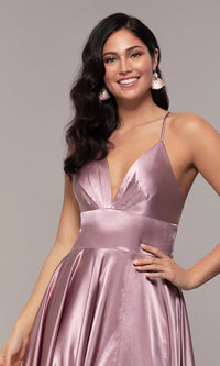 Faviana-Mauve Pink Long A-Line Prom Dress by Faviana