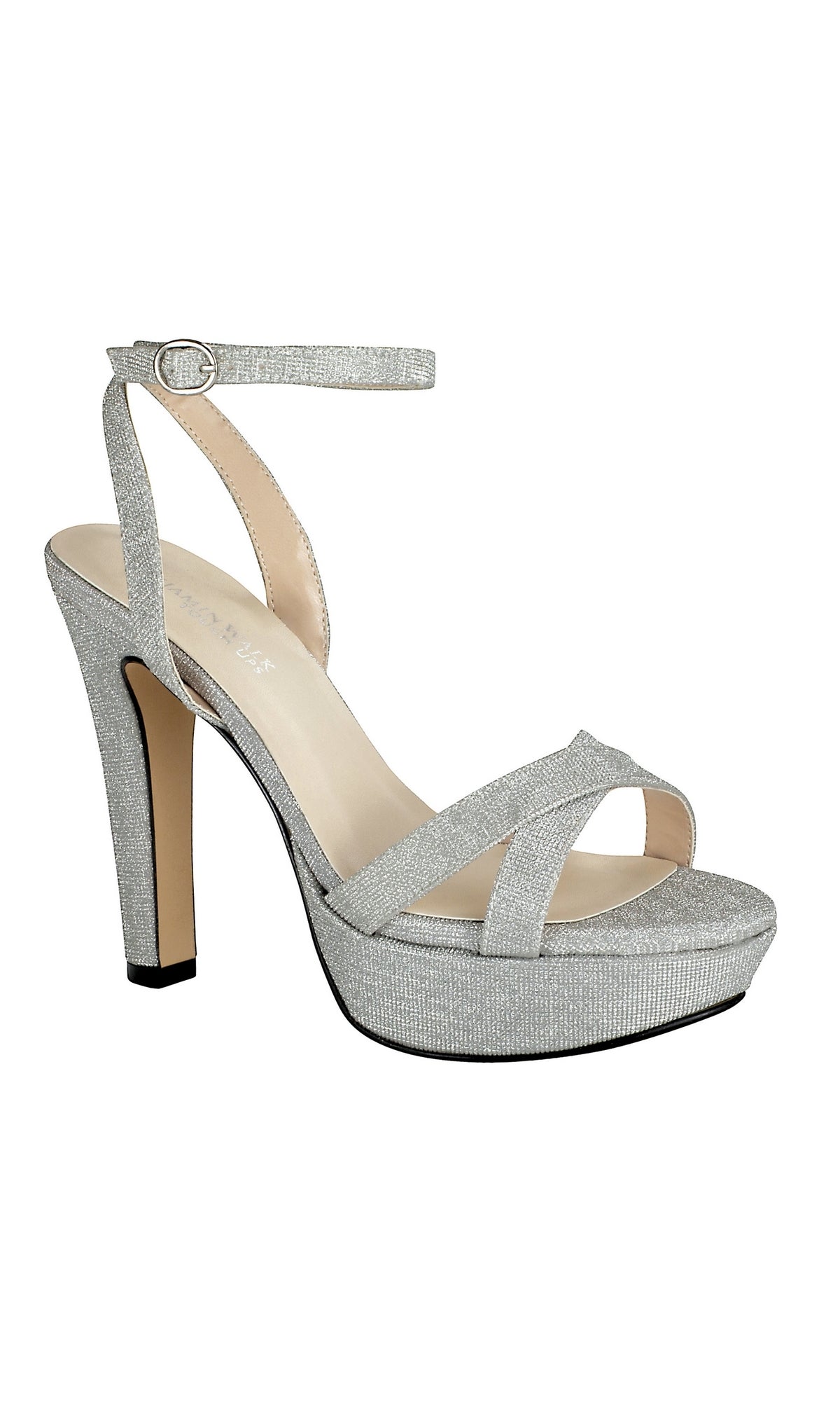 Elena Silver High Heel Prom Shoes by Touch Ups 4548