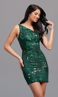 Promgirl Private Label-PromGirl One-Shoulder Short Homecoming Dress