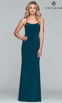 Faviana-Scoop-Neck Open-Back Prom Dress by Faviana