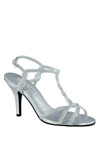 Fran Silver Twisted Strap Prom Shoes 4040