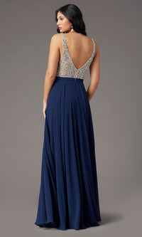 Promgirl Private Label-Beaded-Bodice Open-Back Prom Dress by PromGirl